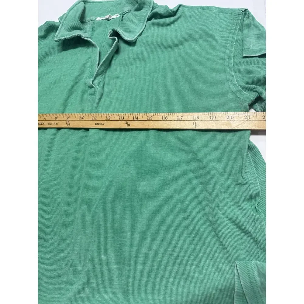 Jane Delancey XL Plus Shirt Green Collared Pullover Short Sleeve Knit Tunic - Picture 3 of 8